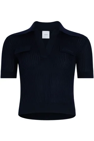Patou Ribbed knit polo top