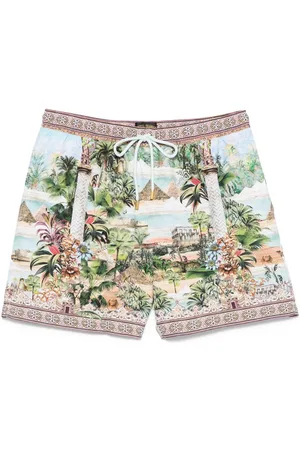 Camilla Views of the Valley-print swim shorts