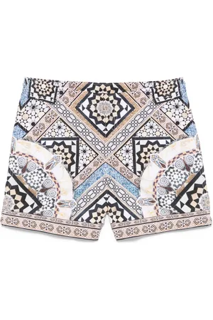 Camilla Make Me Your Mosaic-print swim shorts