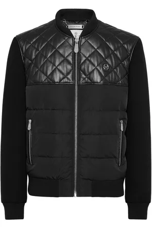 Philipp Plein Leather bomber jacket