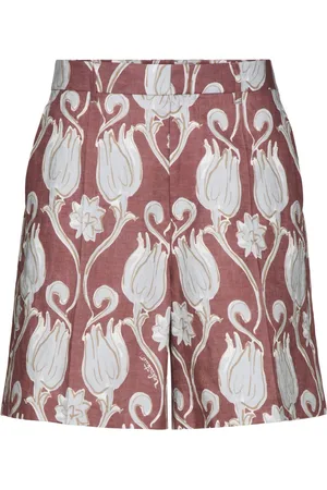 VALENTINO GARAVANI Floral-print linen shorts