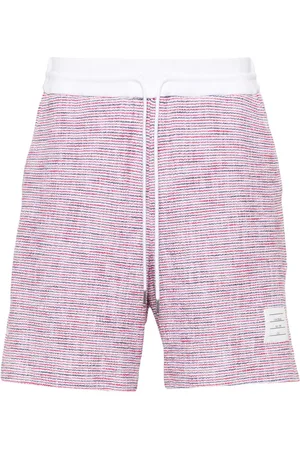 Thom Browne Mid-rise tweed track shorts