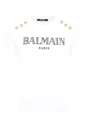 Balmain Logo-embroidered organic cotton t-shirt
