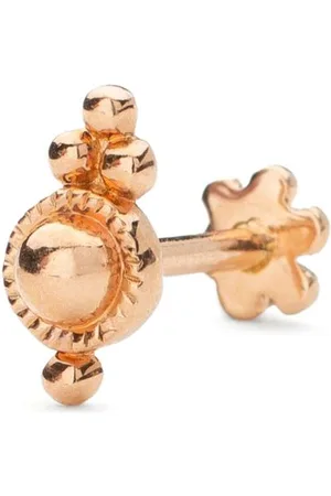 Maria Tash 18kt rose Ball Trinity single earring