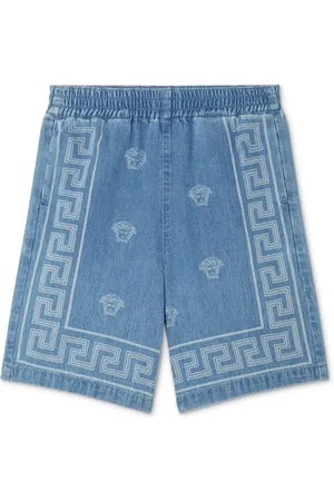 VERSACE Medusa Bandana denim shorts