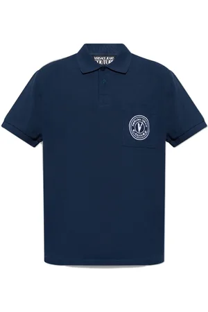VERSACE Logo-embroidered polo shirt