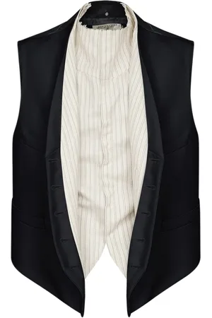 Maison Margiela Striped-panel waistcoat