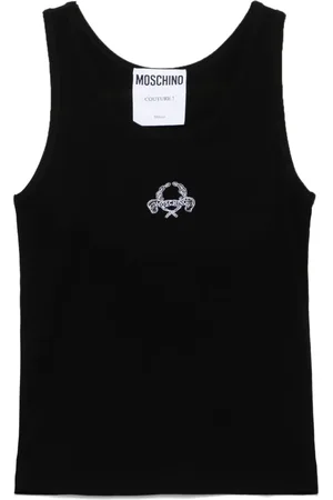 Moschino Logo-embroidered top
