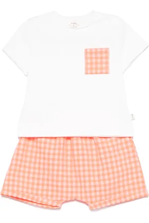 TEDDY & MINOU Gingham-check T-shirt and shorts set