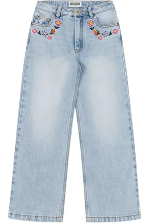 Moschino Flower-embroidered jeans