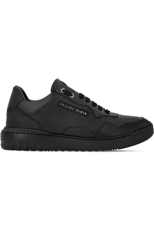 Philipp Plein Logo-lettering leather trainers