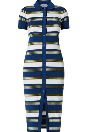 Lacoste Striped knitted midi dress