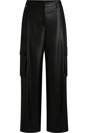 HUGO BOSS Faux-leather cargo pants