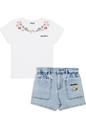 Moschino Floral-embroidered T-shirt and shorts