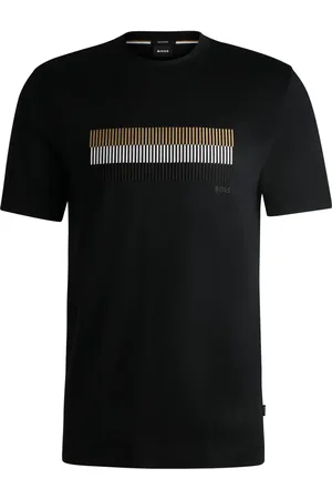 HUGO BOSS Stripe-embroidered cotton T-shirt