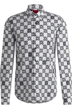 HUGO BOSS Logo-print cotton shirt