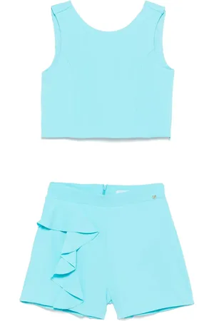 Abel & Lula Ruffle-detail top and shorts set