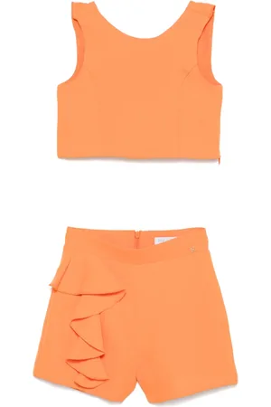 Abel & Lula Ruffle-detail top and shorts set