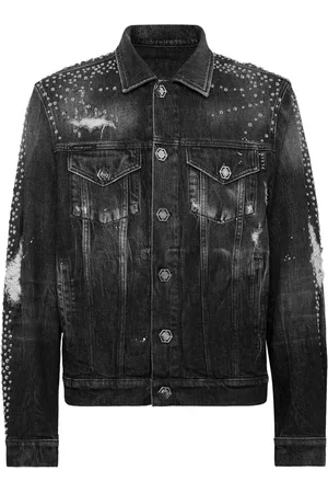 Philipp Plein Stud-embellished denim jacket