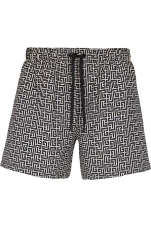 Balmain PB Labyrinth-print swim shorts