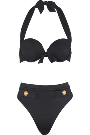 Balmain Embossed-buttons bikini
