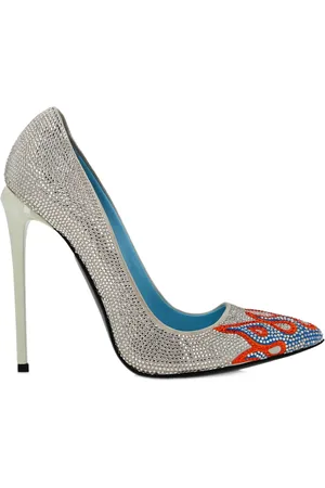 Philipp Plein 120mm rhinestone-embellished suede pumps