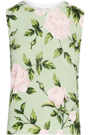 Oscar de la Renta Rose-print top