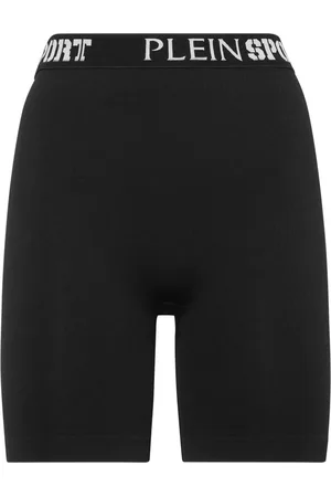 Philipp Plein Logo-waistband fine-ribbed cycling shorts