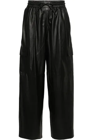 YVES SALOMON Wide-leg leather cargo trousers