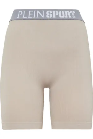 Philipp Plein Logo-waistband fine-ribbed cycling shorts