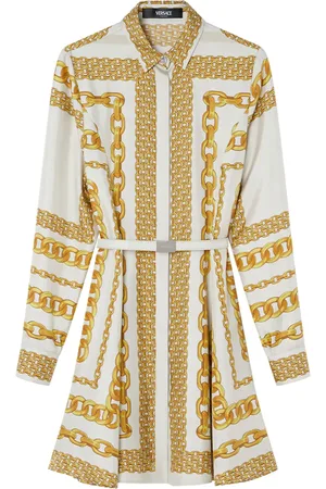 VERSACE Treasure silk midi shirt dress