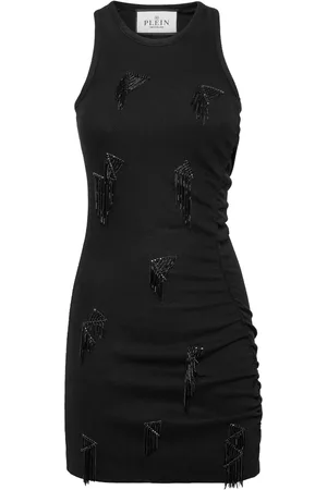 Philipp Plein Fringe-detail ribbed mini dress