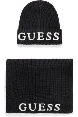 Guess Logo-embroidered beanie set