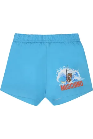 Moschino Teddy-logo-print swim shorts