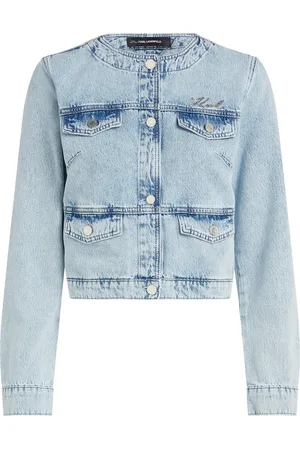 Karl Lagerfeld Collarless denim jacket