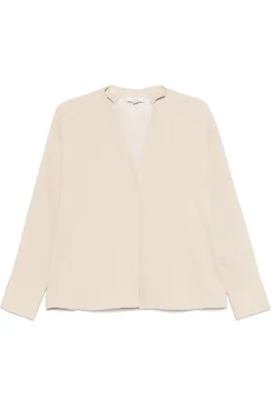 Vince Faux leather-trim blouse