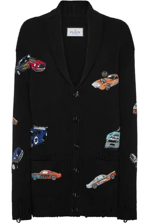 Philipp Plein Car-intarsia cardigan