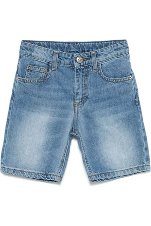 John Richmond Logo-lettering denim shorts