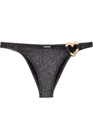 Moschino Glitter metal-heart bikini bottoms