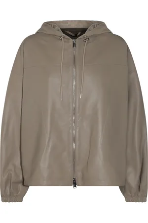 add Leather bomber jacket