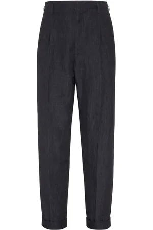 Brunello Cucinelli Washed-effect linen trousers
