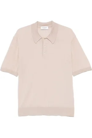 LANEUS Fine-knit polo shirt