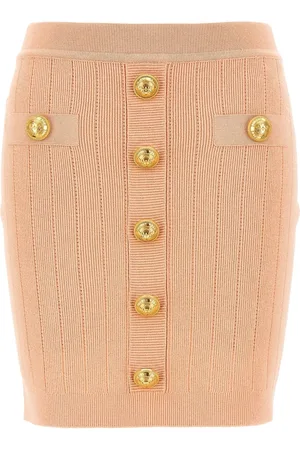 Balmain Buttoned knitted midi skirt