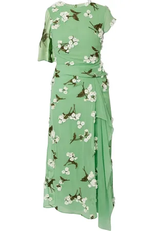 Erdem Embellished chiffon midi dress