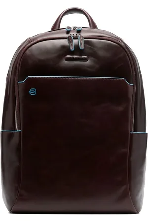 Piquadro Leather logo-patch backpack