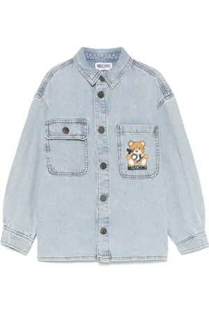 Moschino Teddy Bear-print denim shirt