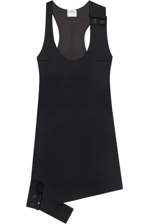 Courrèges Double-buckle satin dress