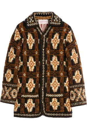 VALENTINO GARAVANI Geometric-pattern wool cardigan