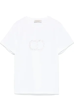 Twin-Set Rhinestone Oval T T-shirt