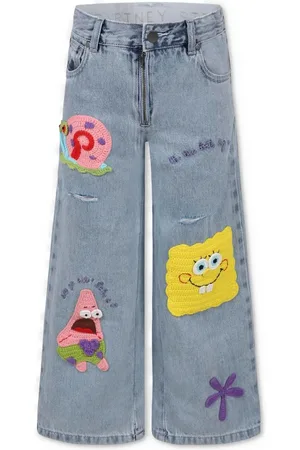 Stella McCartney X SpongeBob SquarePants embroidered straight jeans